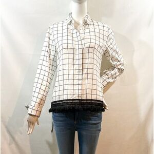 Guglieimotti Women’s Block Tassel Blouse Made in Italy Size 44/Med